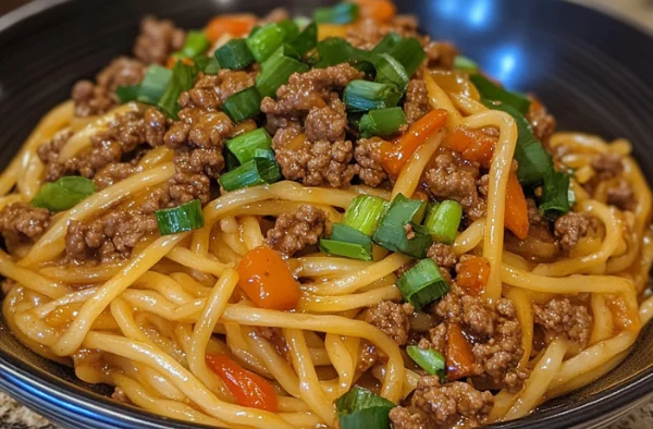 Best Mongolian Ground Beef Noodles