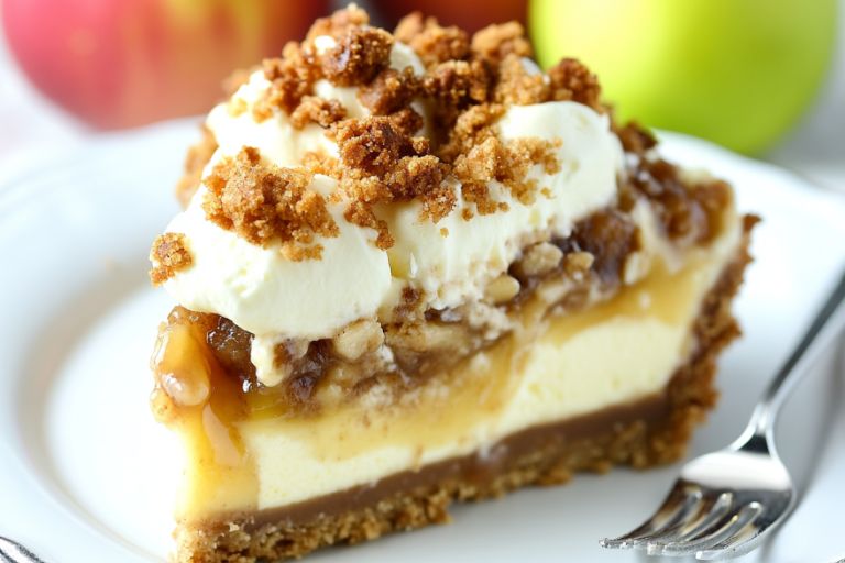 Apple Crisp Cheesecake Pie