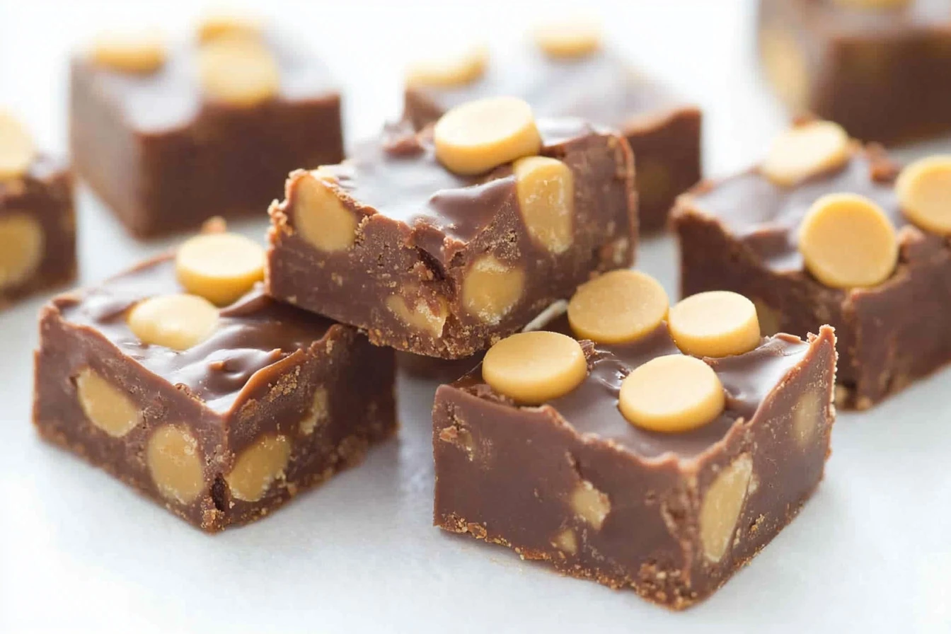 Delicious 3-ingredient chocolate peanut butter fudge dessert