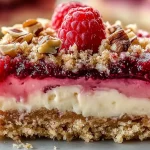 Creamy Rhubarb Cream Cheese Bars Recipe | Easy Spring Dessert Homemade rhubarb cream cheese bars with a buttery crust and pink rhubarb swirl