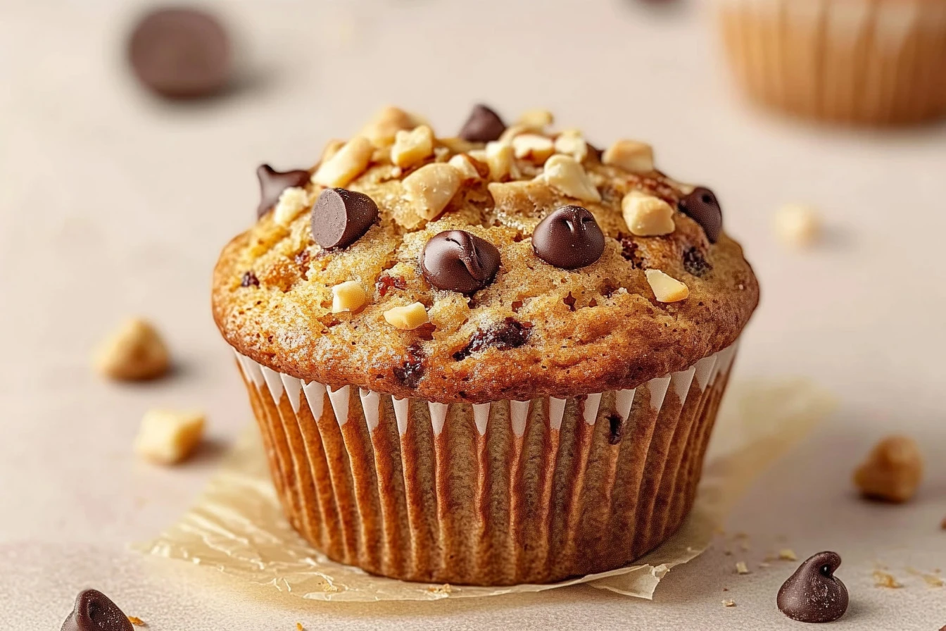 Freshly baked banana bread muffins on a cooling rack