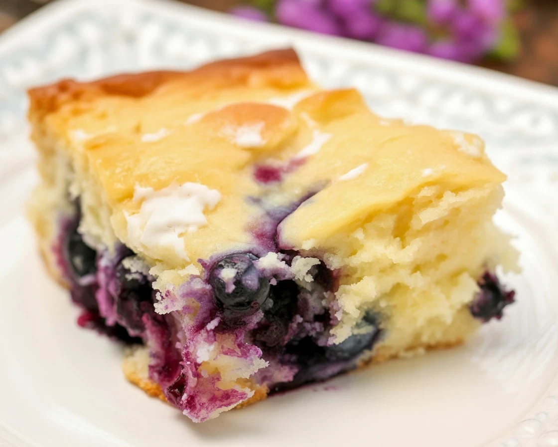 Lemon Glazed Blueberry Boyfriend Bait - a moist blueberry coffee cake with lemon glaze.