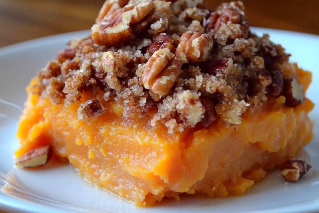 A delicious classic potato casserole served in a baking dish.
