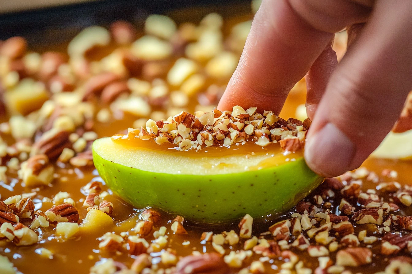 Cream Cheese Caramel Apple Dip served with fresh apple slices