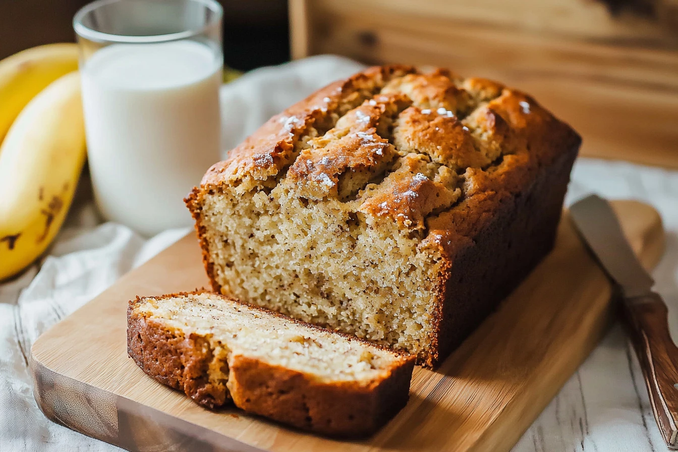 Three delicious ingredients for easy homemade banana bread