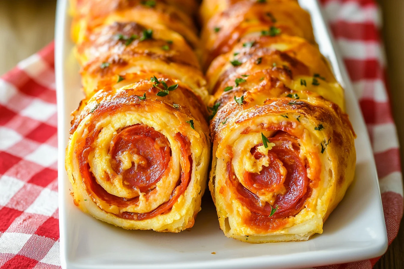 Freshly baked Pepperoni Bread ready to be served.