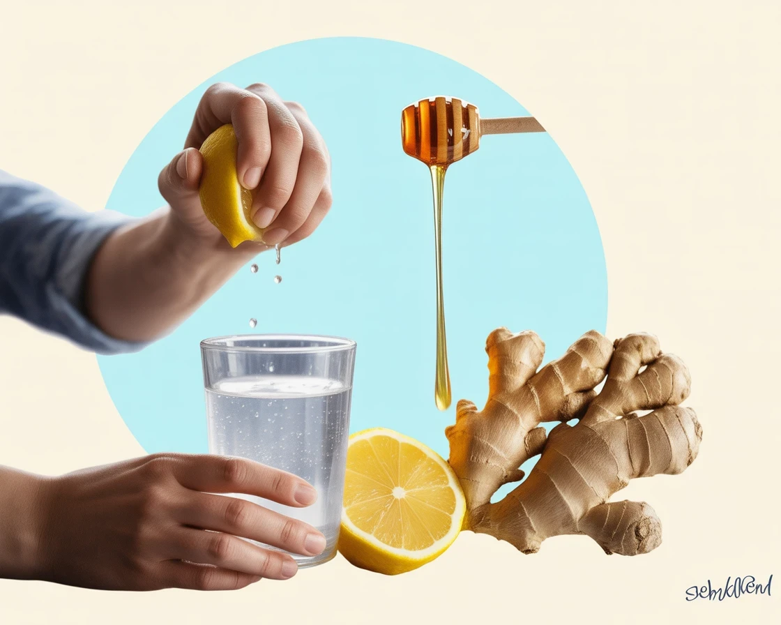 Natural Mounjaro drink recipe featuring lemon, ginger, honey, and water for detox and weight loss.