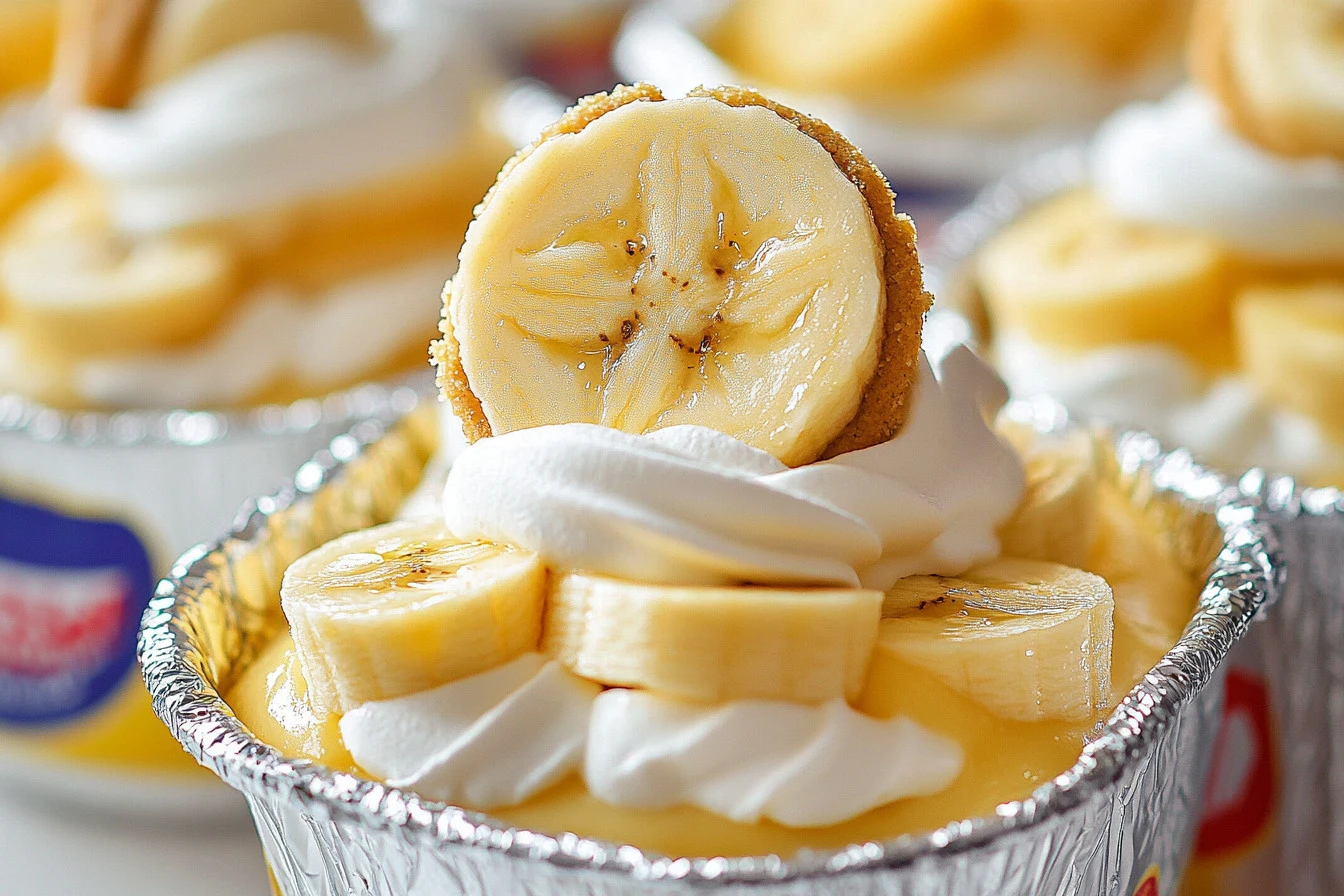 Delicious walking banana pudding served in cups for easy enjoyment