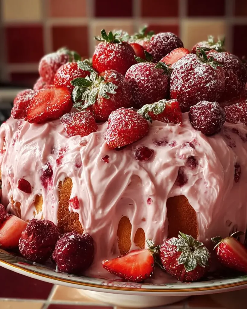 Homemade Strawberry Italian Cream Pound Cake 2