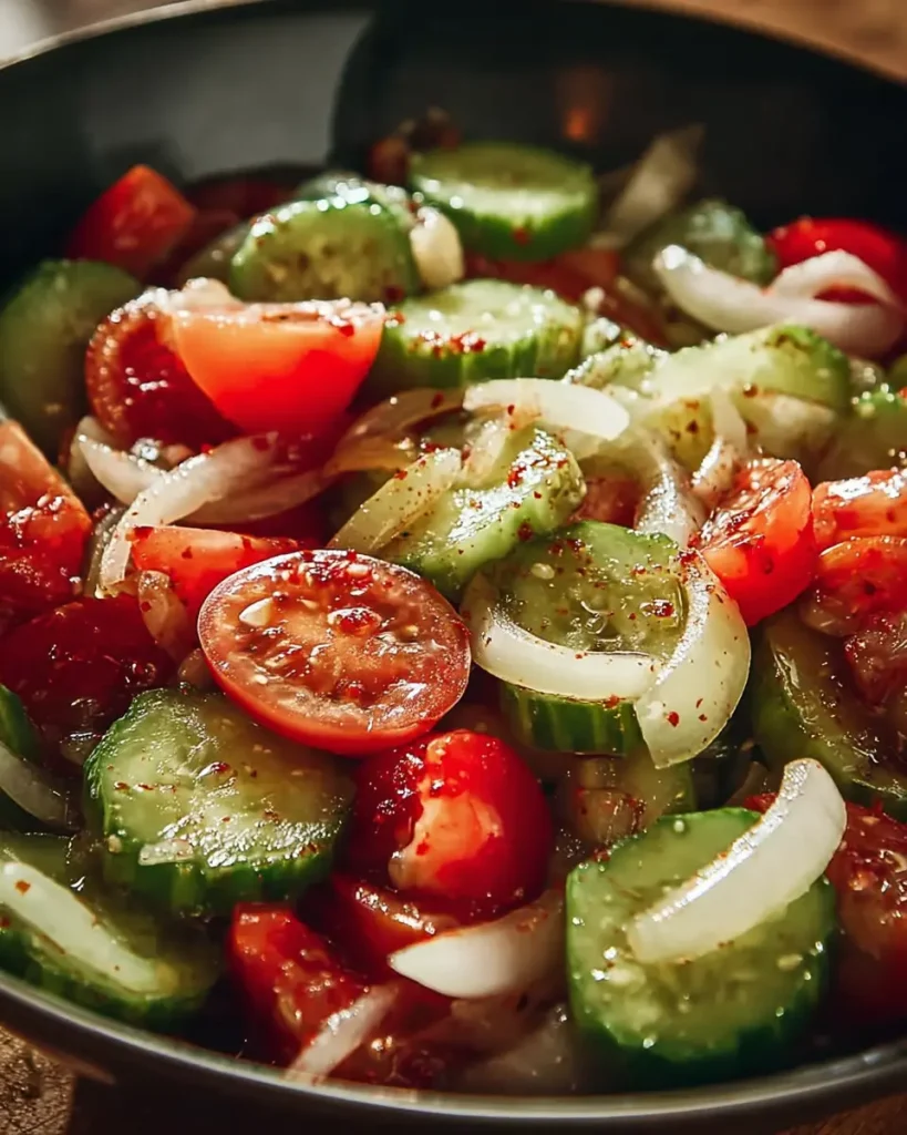 Marinated Cucumber Onion and Tomato Salad 1