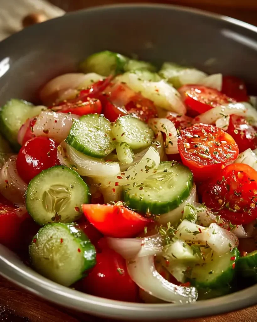 Marinated Cucumber Onion and Tomato Salad 2