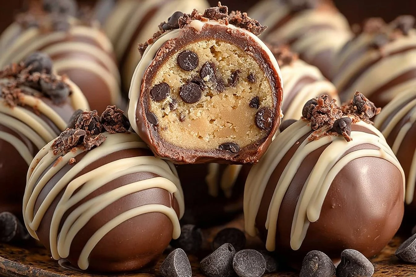 Chocolate chip cookie dough brownie bombs with a decadent flavor and texture.