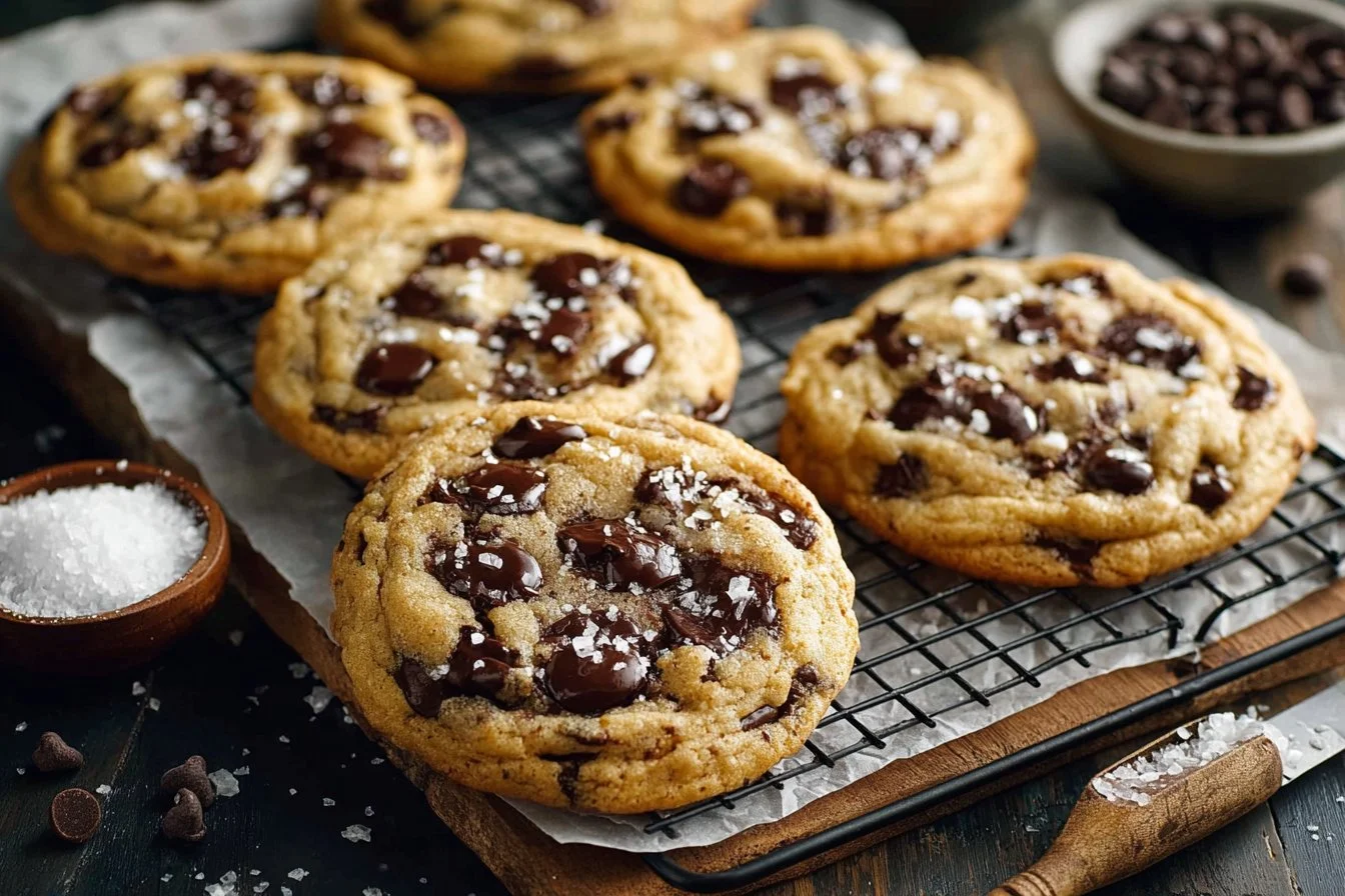 Delicious homemade chocolate chip cookies on a cooling rack