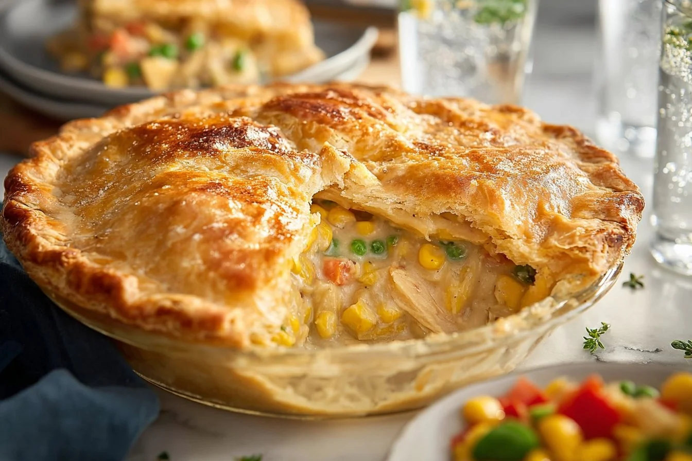 Delicious homemade Chicken Pot Pie with golden crust and savory filling