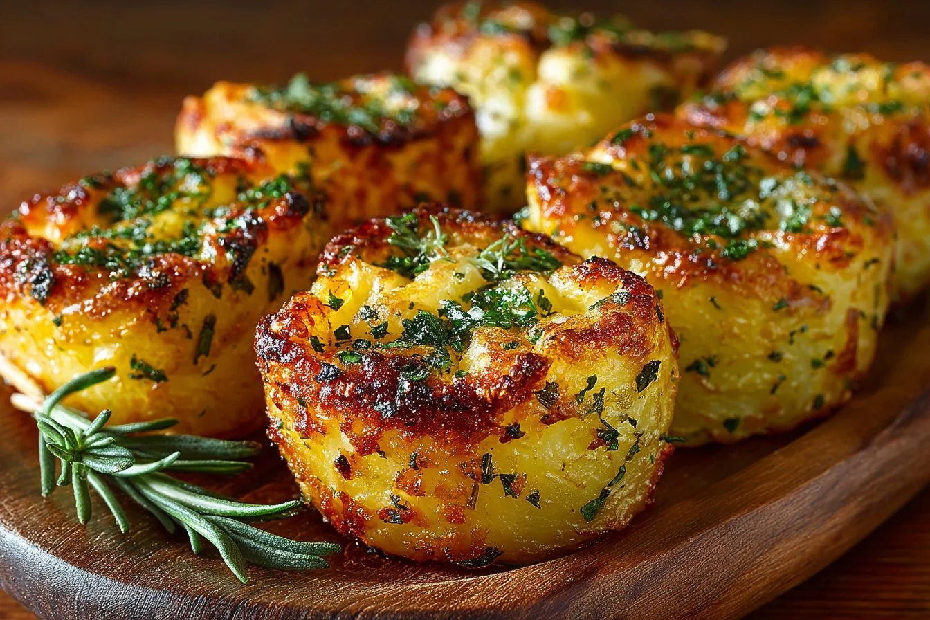 Crispy Parmesan Zucchini Muffins on a plate