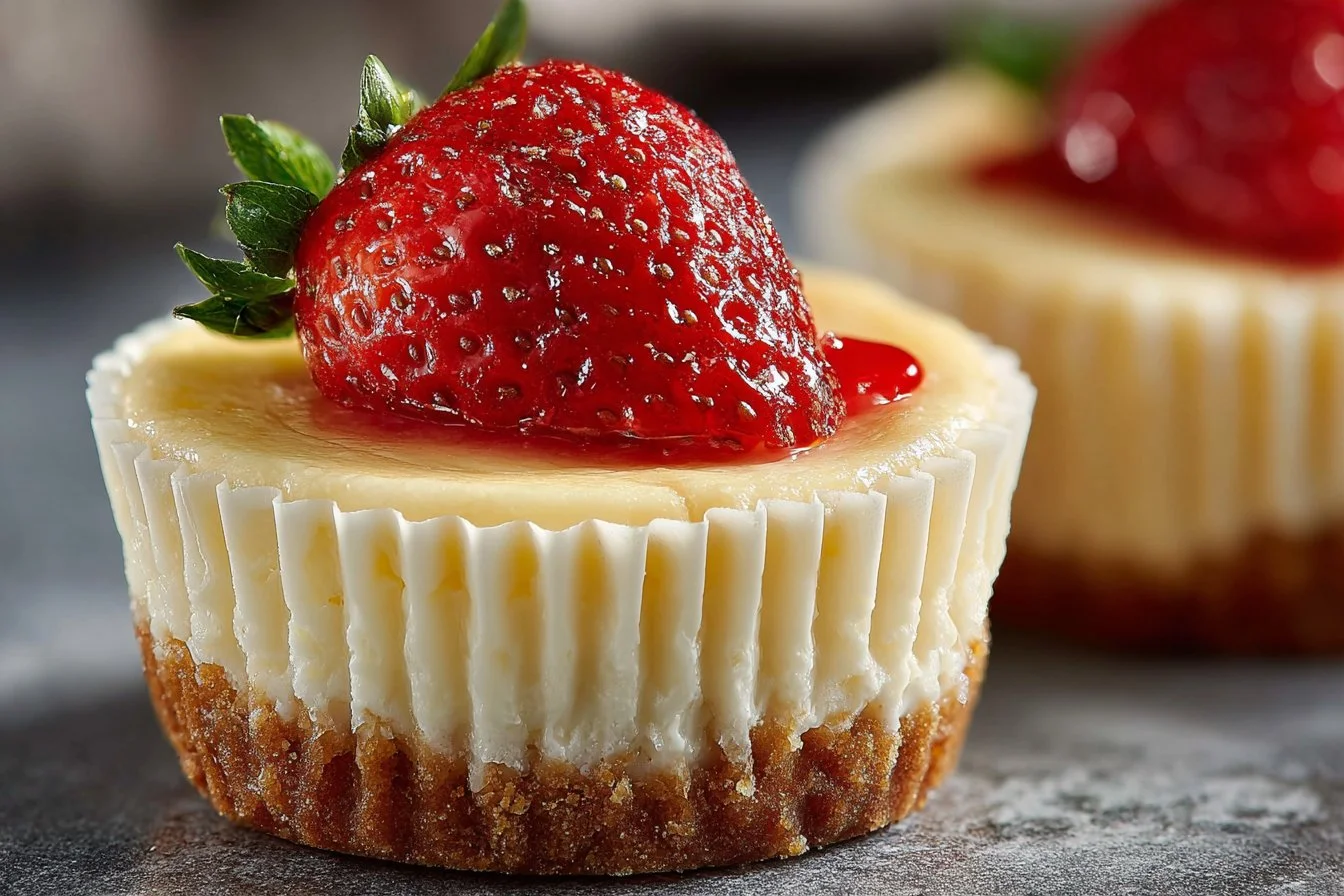 Delicious easy mini cheesecakes served on a platter