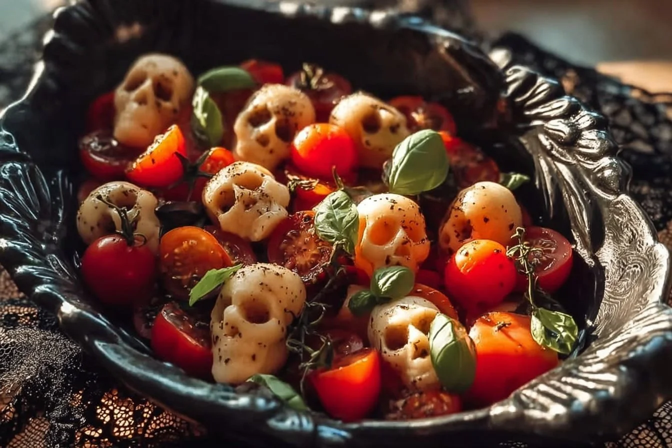 Delicious easy potluck spaghetti in a serving dish, perfect for gatherings.