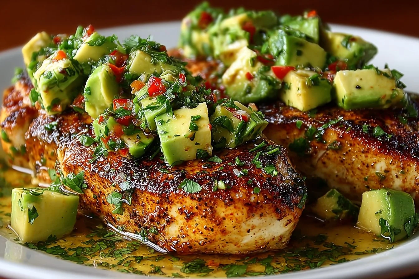 Delicious Fiesta Lime Chicken garnished with vibrant ingredients.