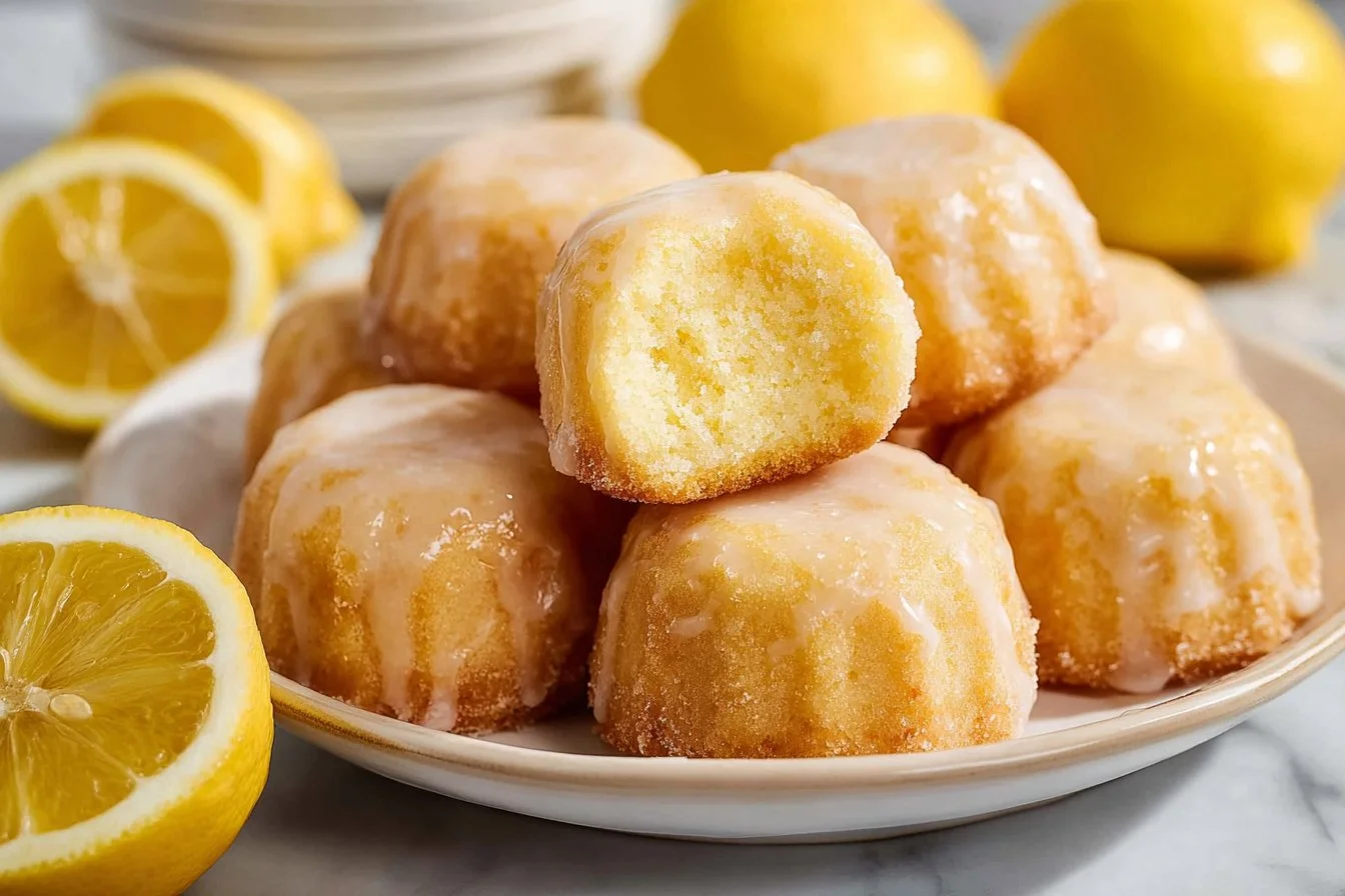 Deliciously moist lemon drop cakes topped with zesty frosting