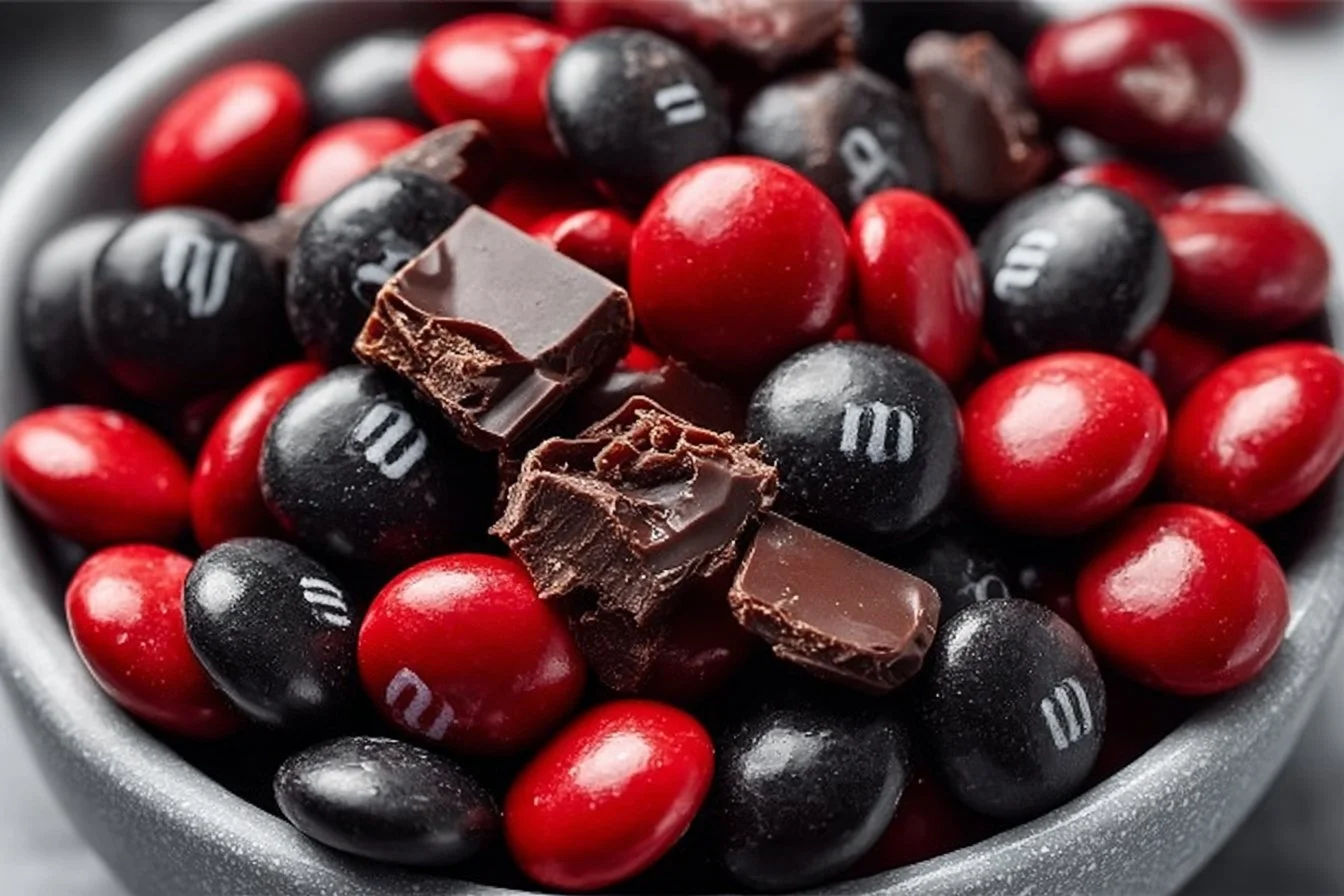 Vampire Bite Trail Mix with nuts, dried fruits, and chocolate snacks