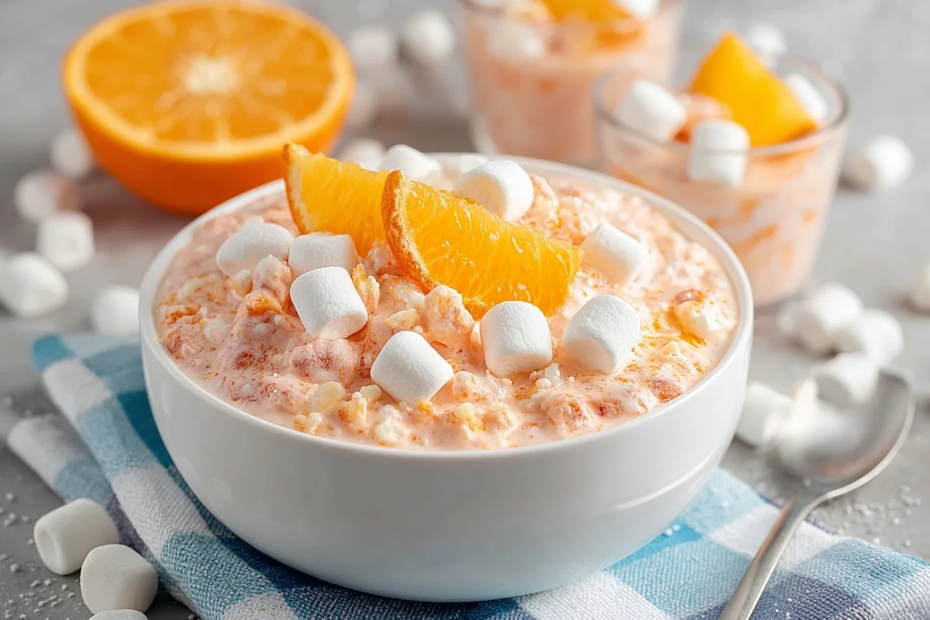 Delicious cottage cheese jello salad served in a bowl, showcasing vibrant colors.