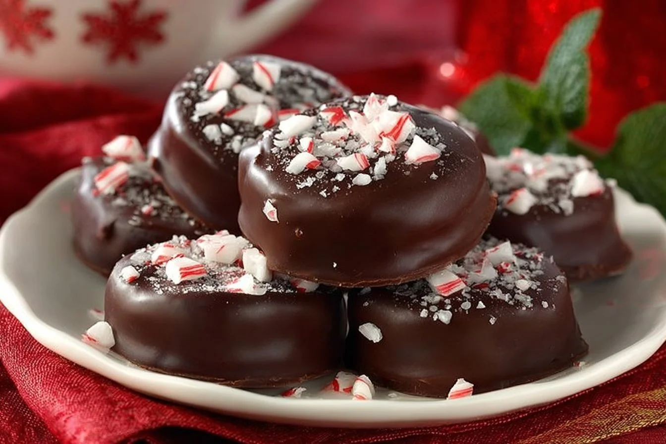 Delicious Oreo Peppermint Ice Cream Bonbons served on a plate