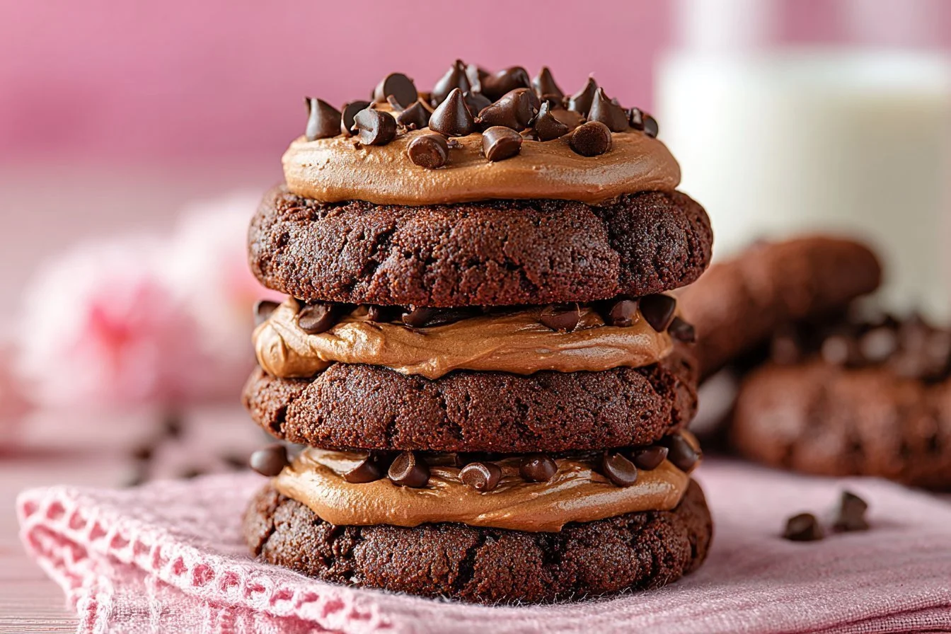 Delicious Chocolate Cake Cookies on a plate, perfect for chocolate lovers.