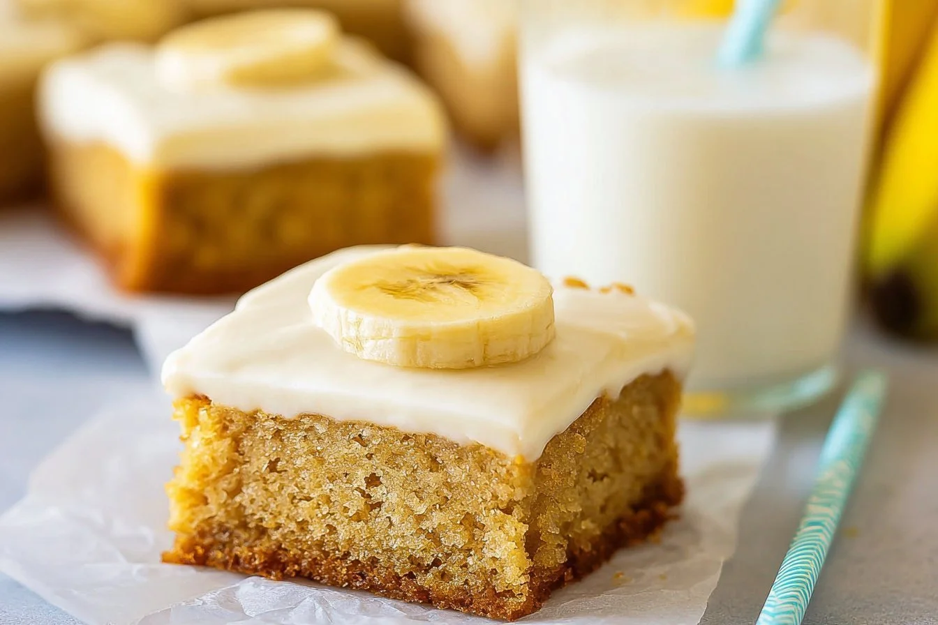 Freshly baked banana brownies with chocolate and ripe bananas