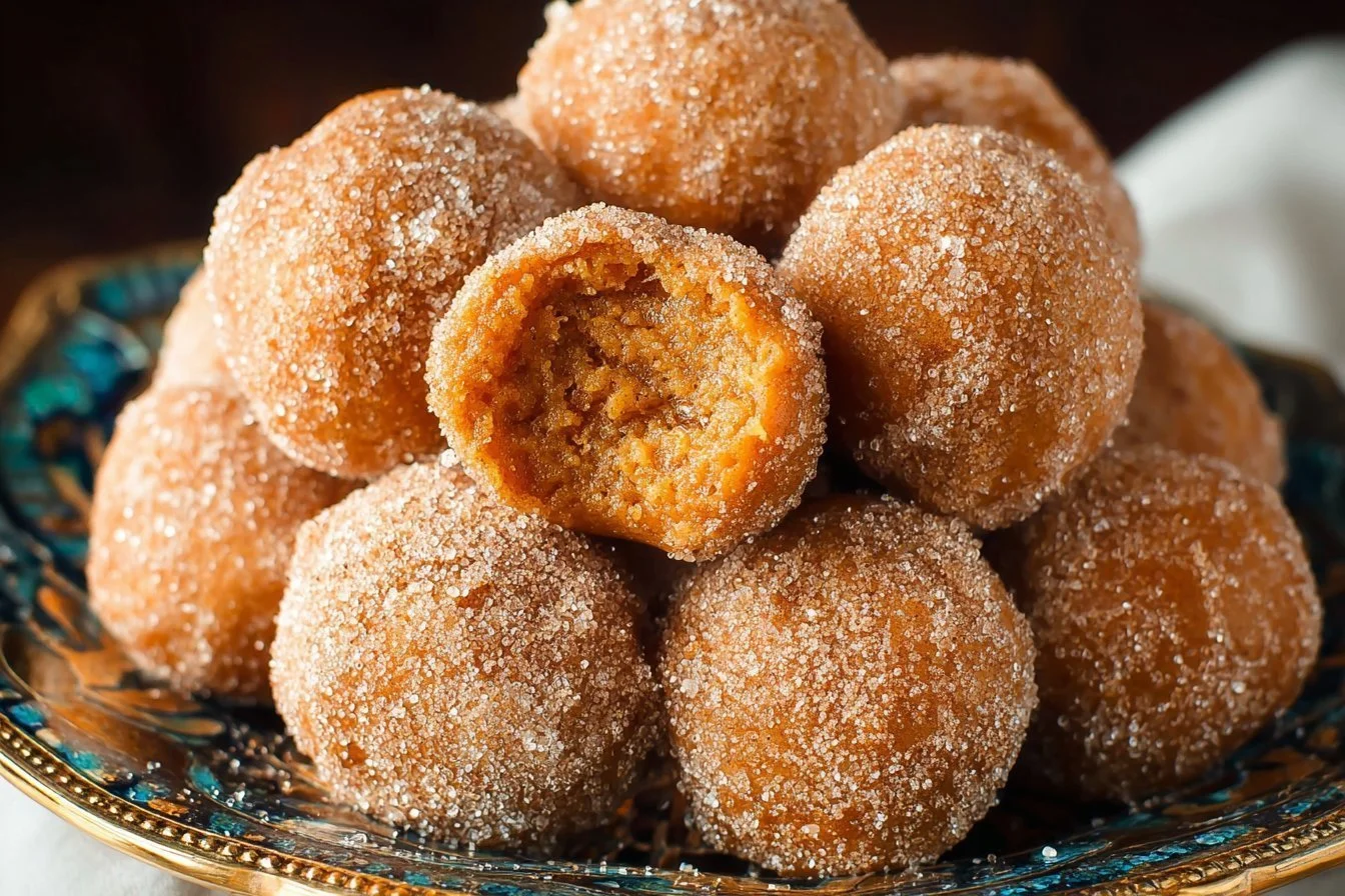 Delicious pumpkin spice donut holes, perfect for fall treats.
