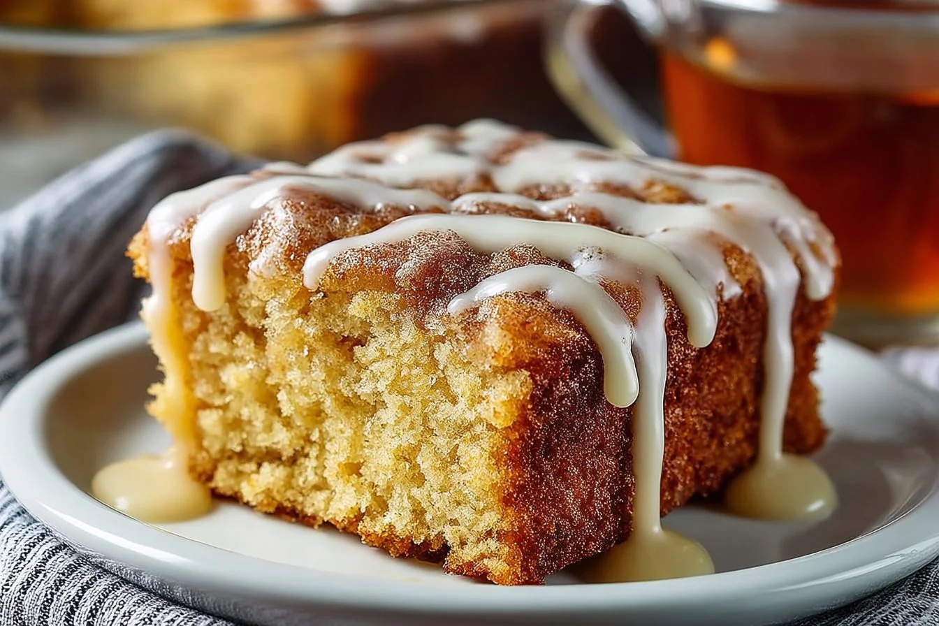 Delicious Overnight Eggnog Coffee Cake with festive decorations