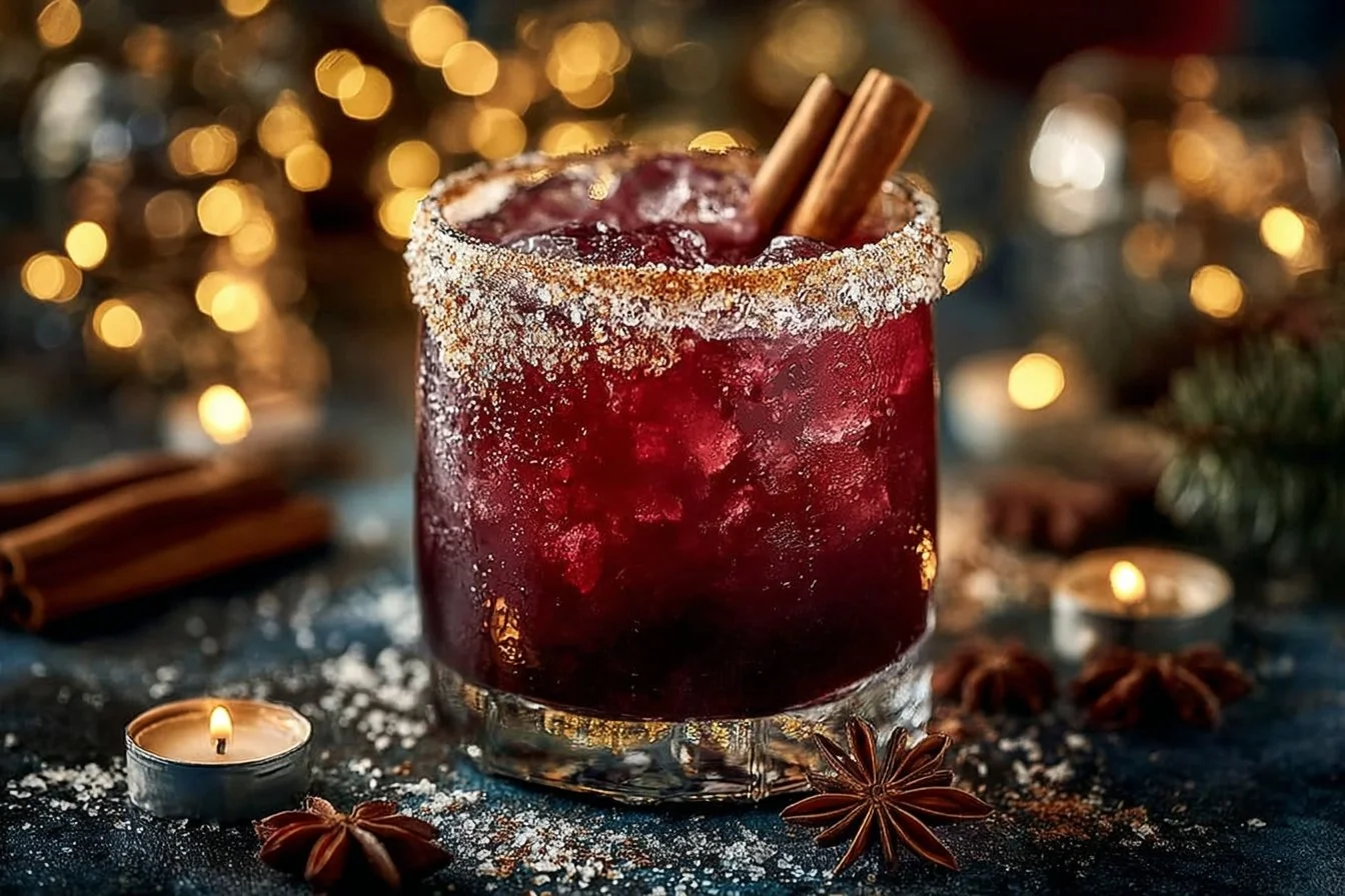 Festive Spiced Christmas Margarita ready to be enjoyed during holiday celebrations.