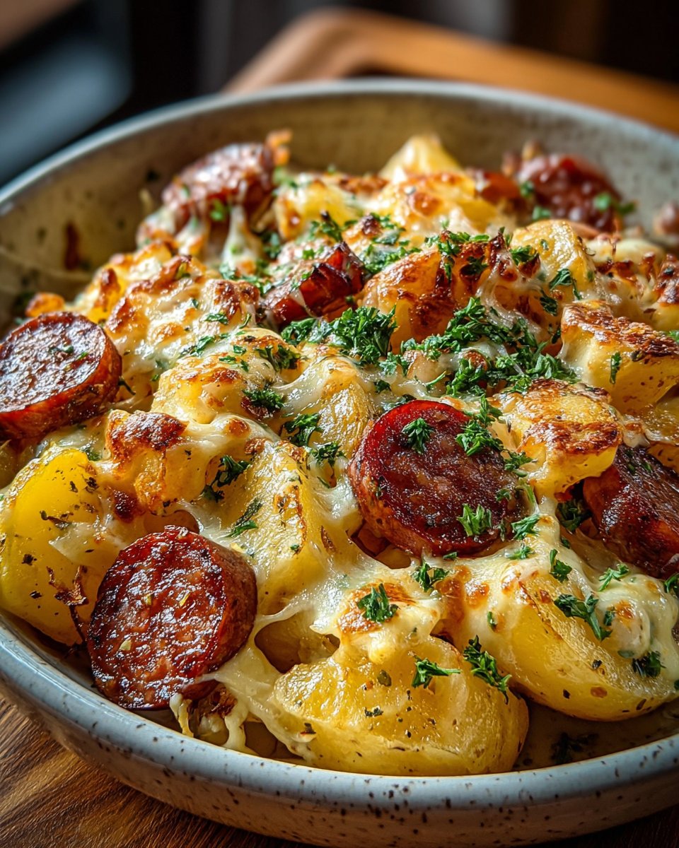 Cheesy Ranch Potatoes and Smoked Sausage Cheesy Ranch Potatoes and Smoked Sausage