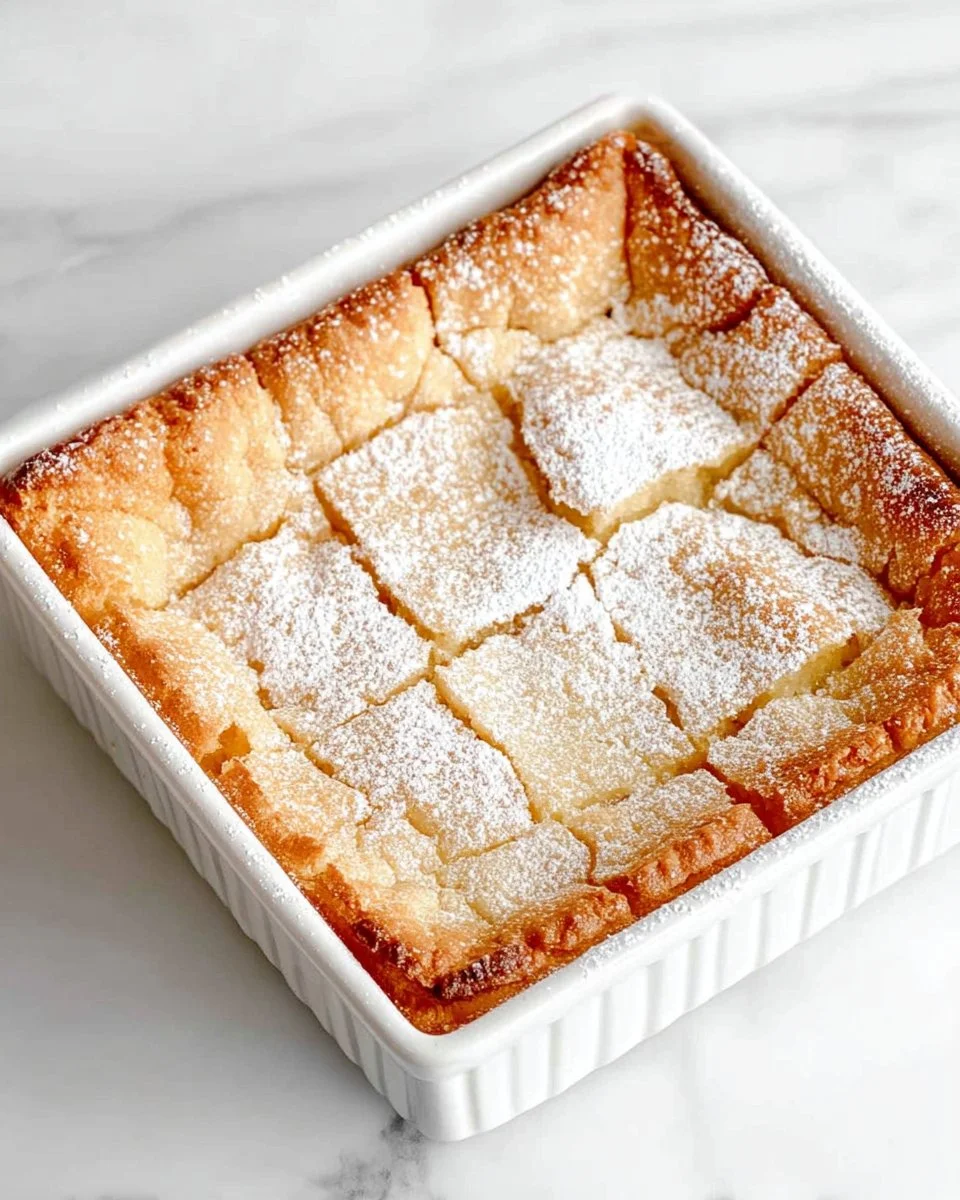 Delicious Gooey Butter Cake topped with brown butter glaze