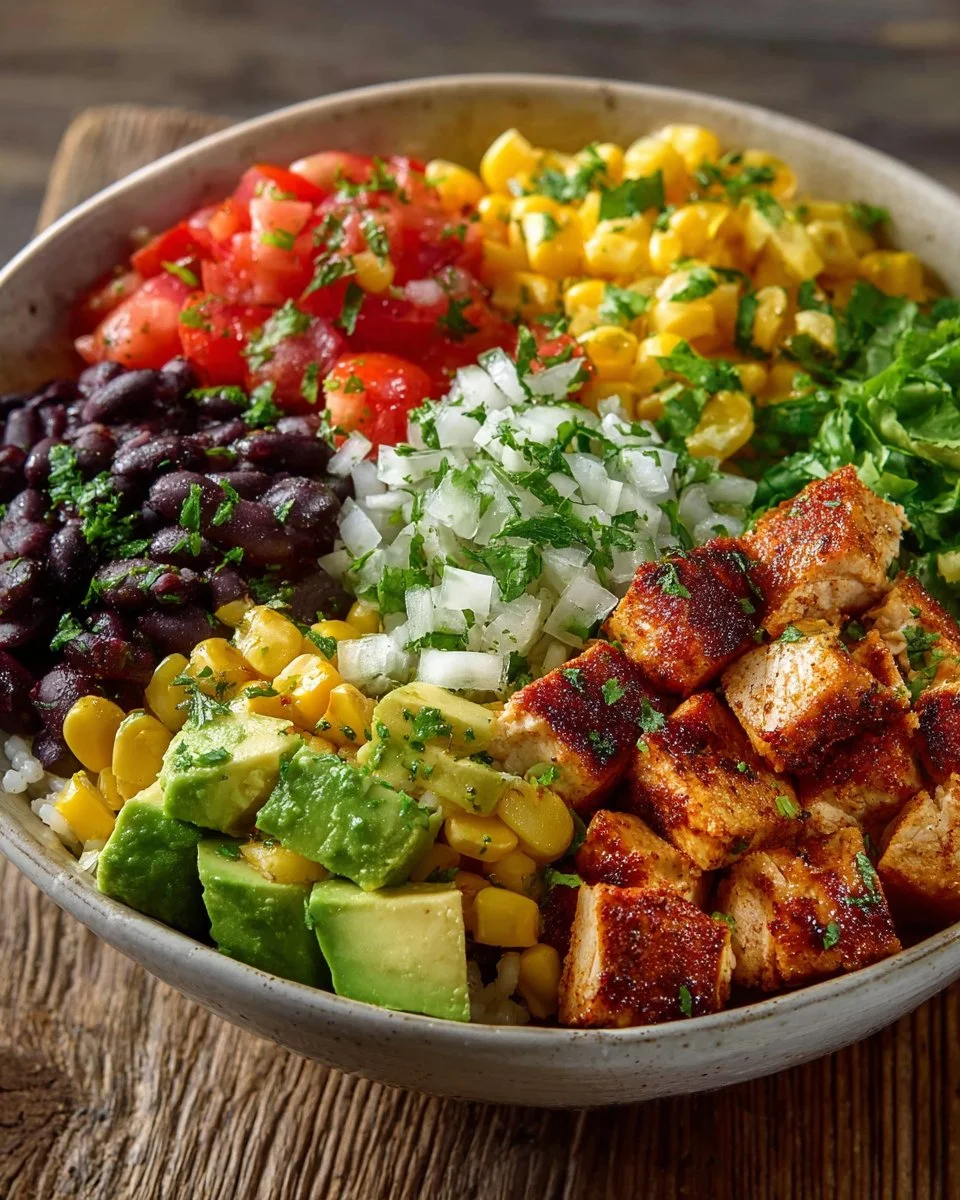 Delicious Pioneer Woman burrito bowl filled with fresh ingredients and flavors