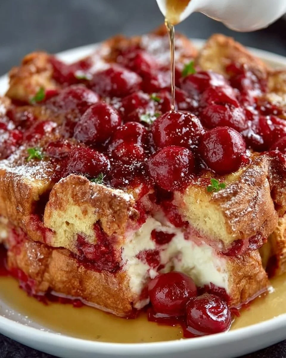 Baked Cherry Cheesecake French Toast