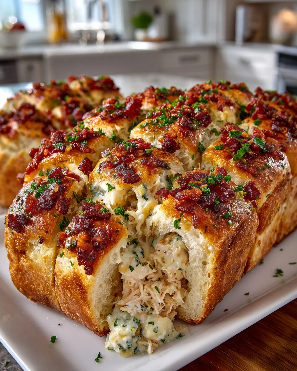 Chicken Bacon Ranch Stuffed Bread