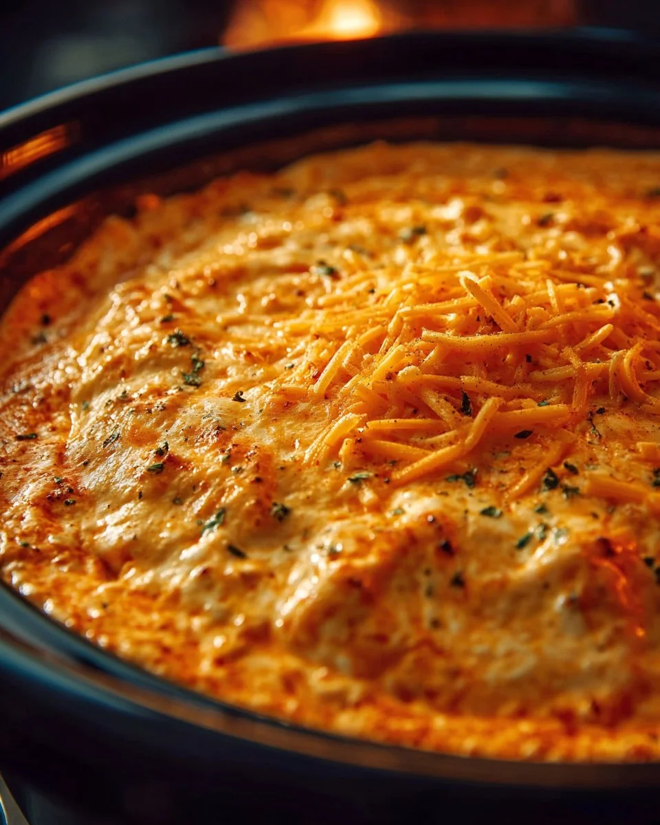Crockpot Buffalo Chicken Dip served in a bowl with tortilla chips