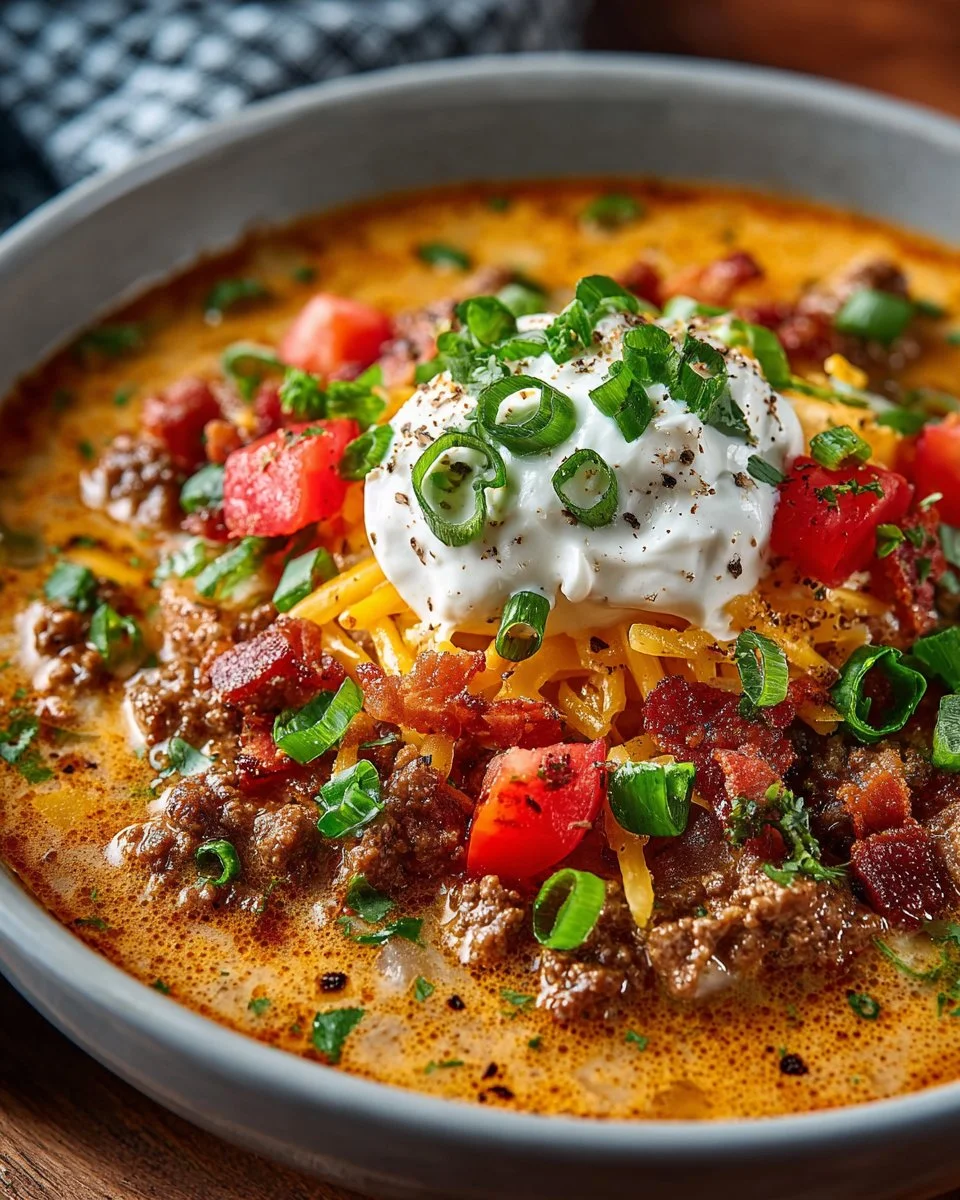 Crockpot Cheeseburger Soup