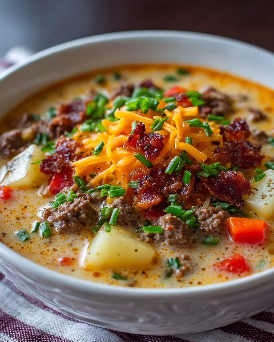 Crockpot Cheeseburger Soup