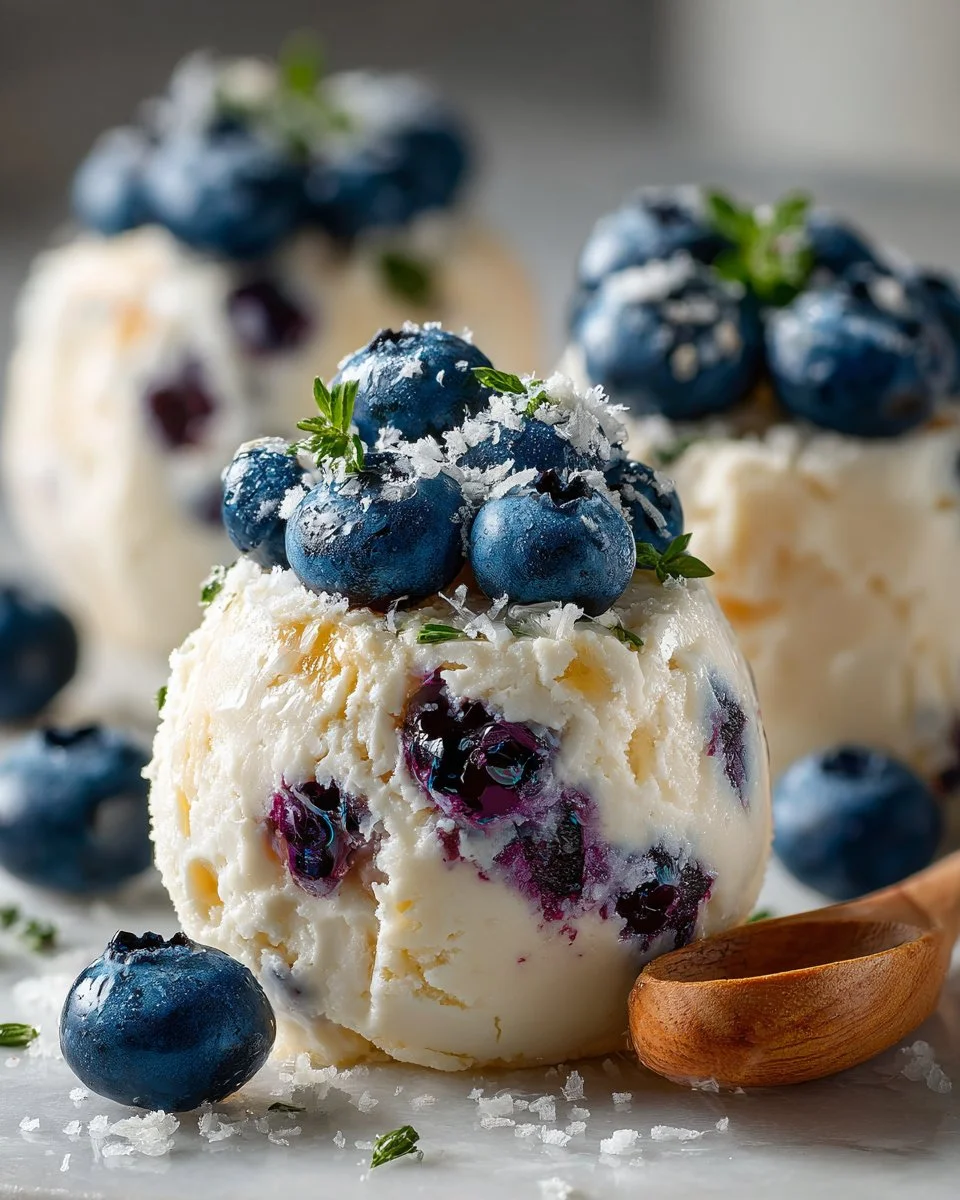 Frozen Greek yogurt blueberry bites served as a healthy snack option.