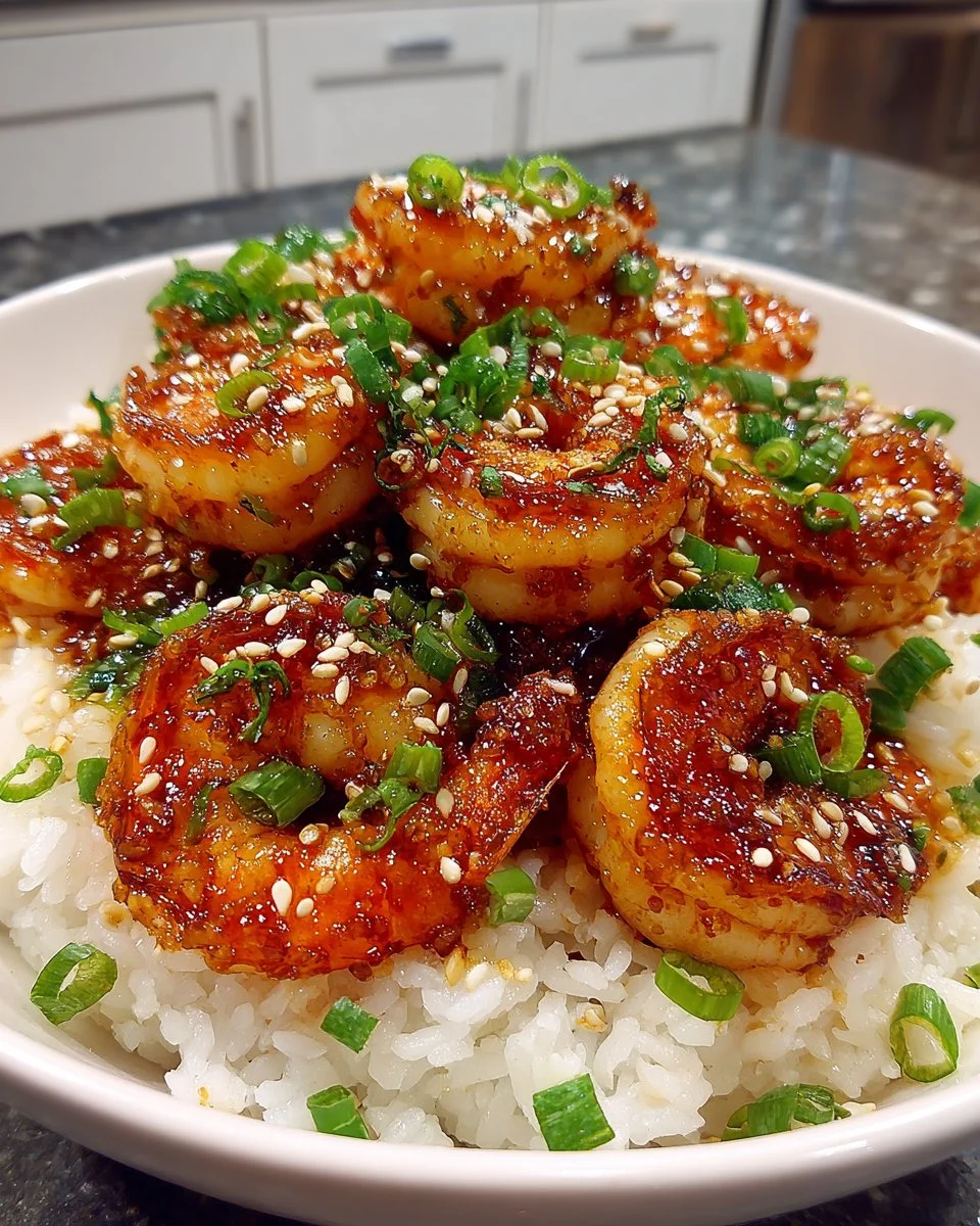 Honey Garlic Shrimp & Rice Bowl