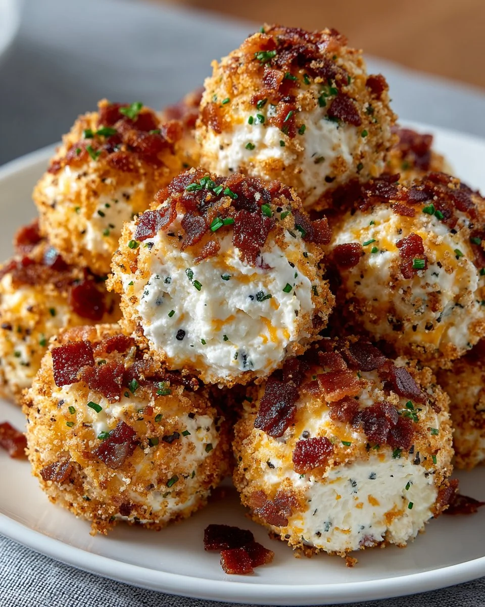 Mini Bacon Ranch Cheeseballs served on a platter for appetizers