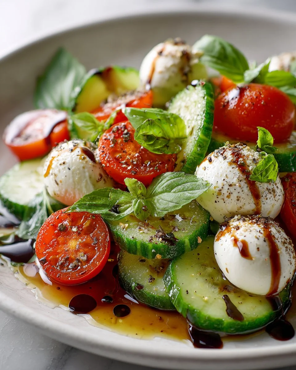 Quick Cucumber Caprese Salad Quick Cucumber Caprese Salad