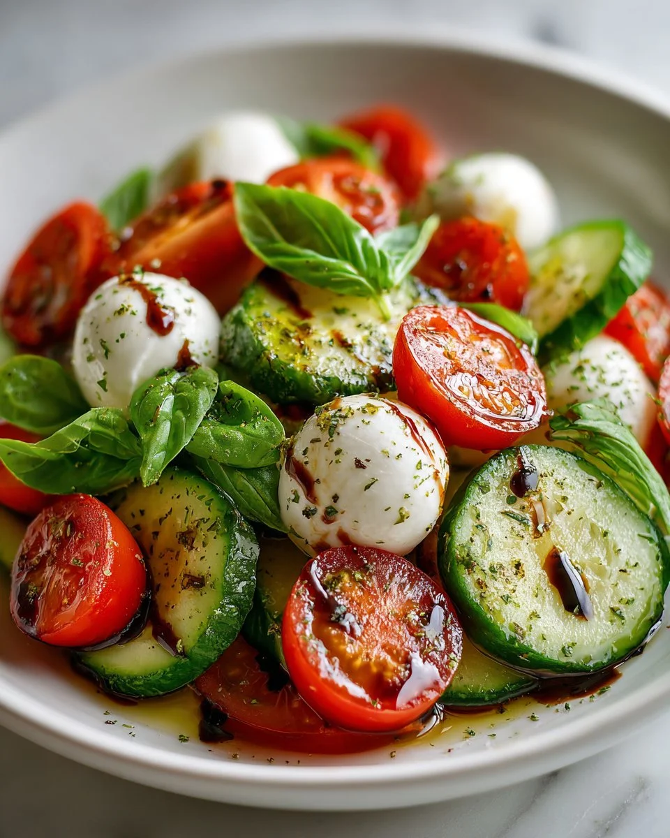 Quick Cucumber Caprese Salad Quick Cucumber Caprese Salad