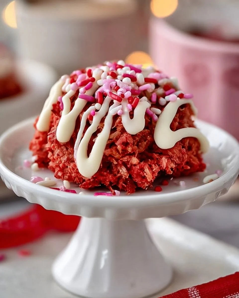 Red Velvet Coconut Macaroons Red Velvet Coconut Macaroons