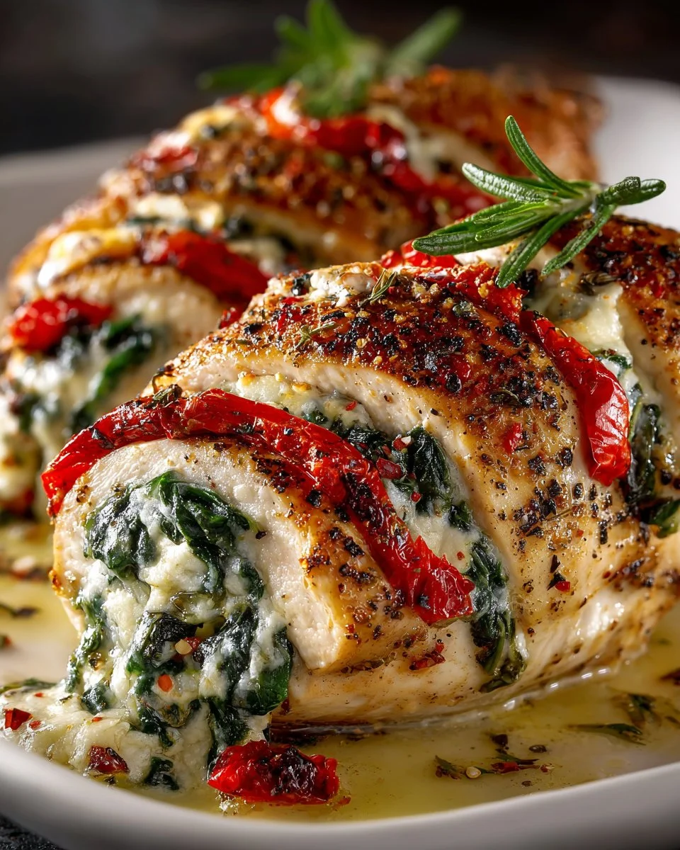 Roasted Red Pepper, Spinach, and Mozzarella Stuffed Chicken Roasted Red Pepper, Spinach, and Mozzarella Stuffed Chicken