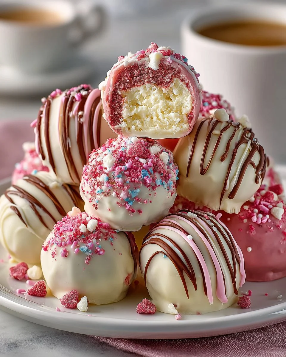 Strawberry Cake Truffles