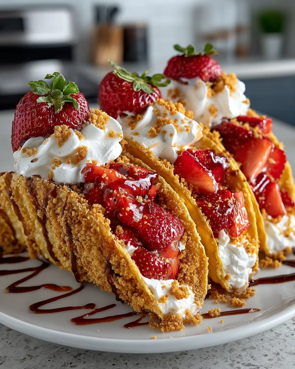 Strawberry Crunch Cheesecake Tacos