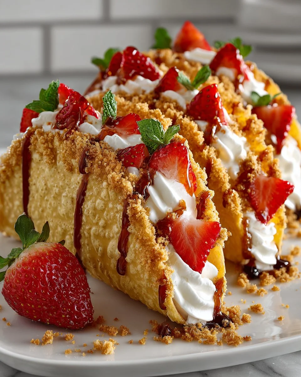 Strawberry Crunch Cheesecake Tacos