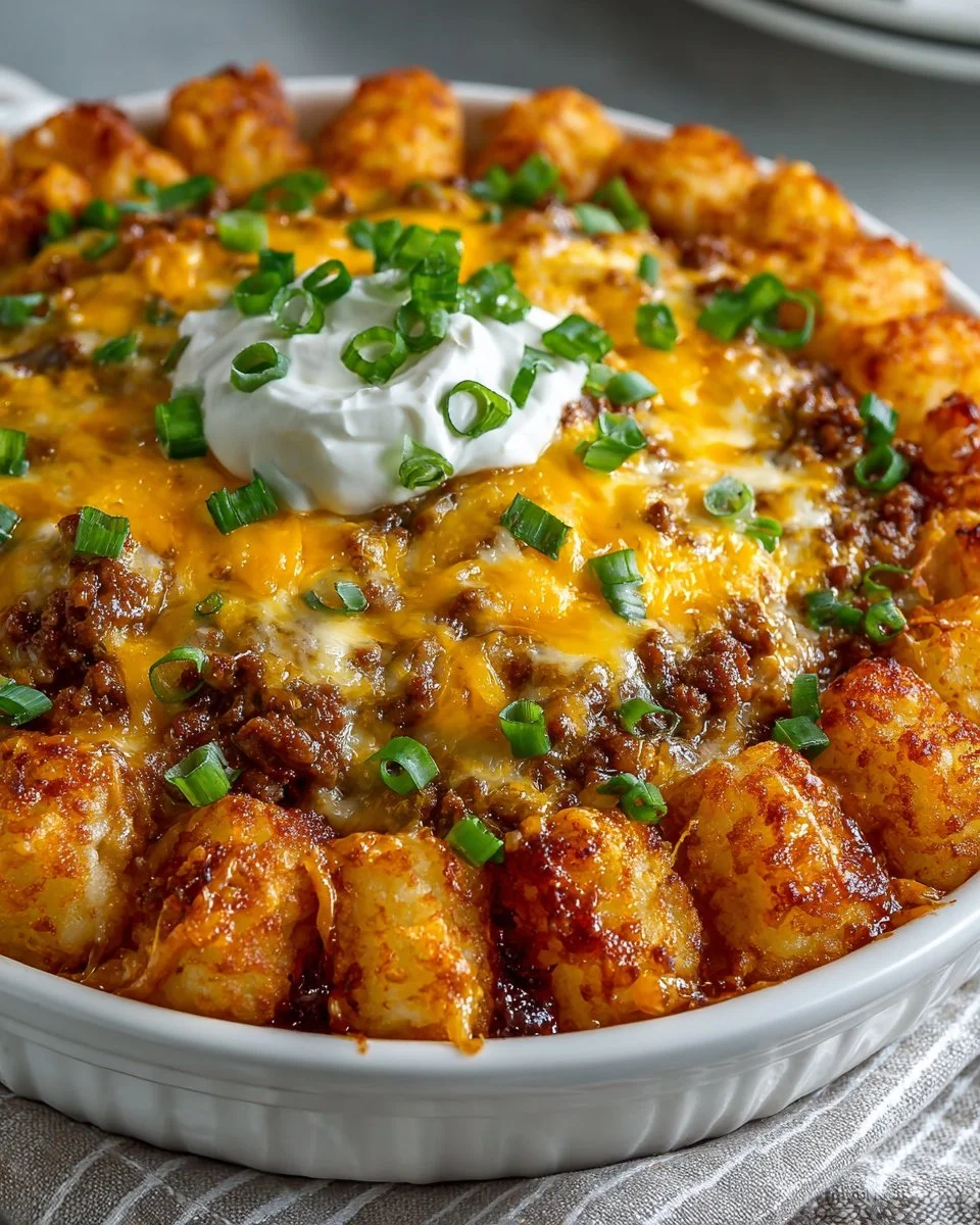 Tater Tot Casserole with Ground Beef